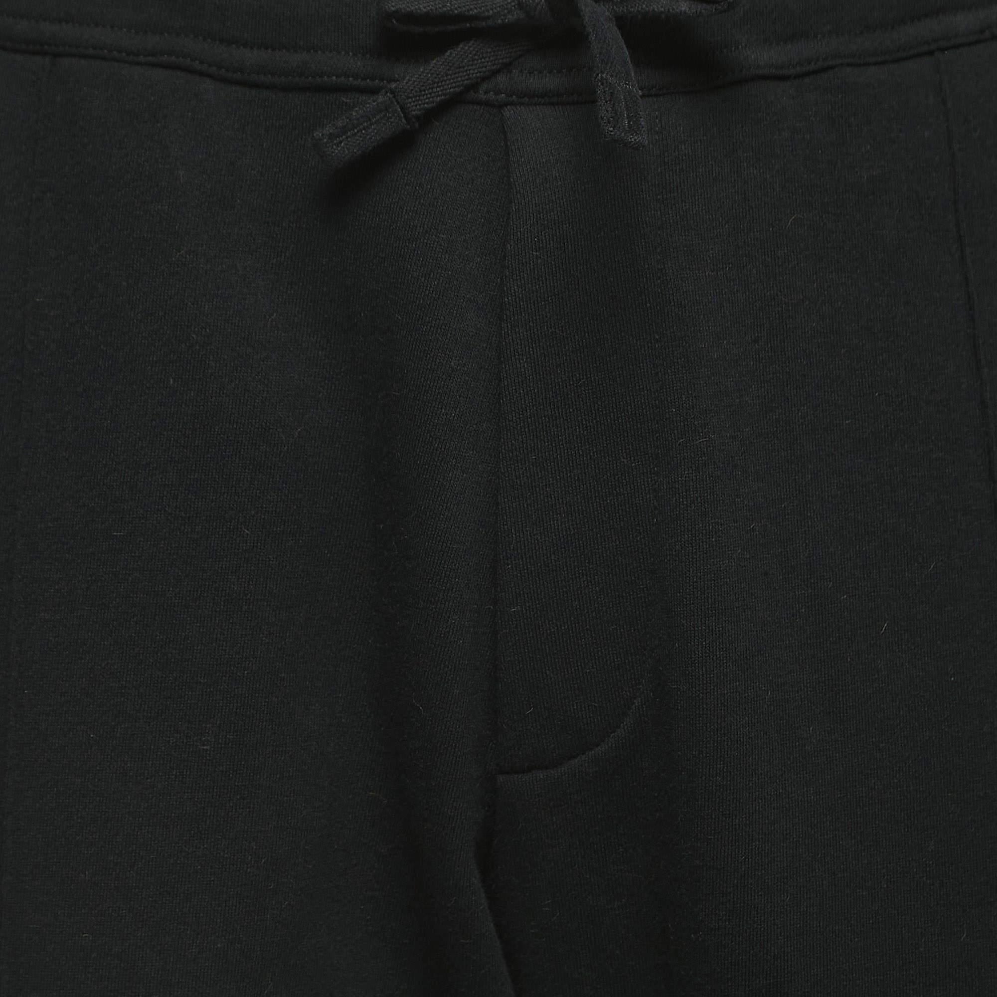 Dior Black Cotton Blend Knit Drawstring Joggers M For Sale 1