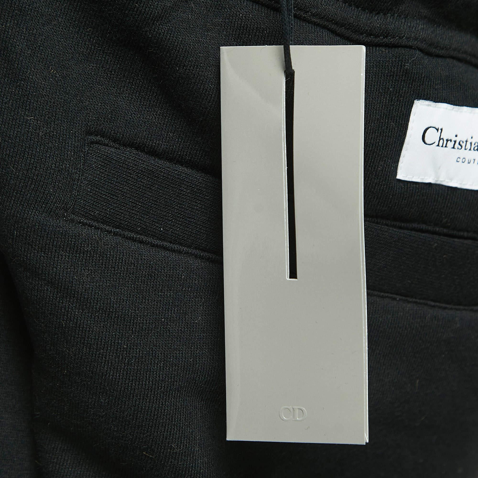 Dior Schwarze Laufsteg-Jogginghose aus Baumwollmischung mit Kordelzug M im Angebot 2