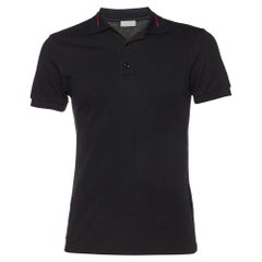 Dior Black Cotton Knit Polo T-shirt XS