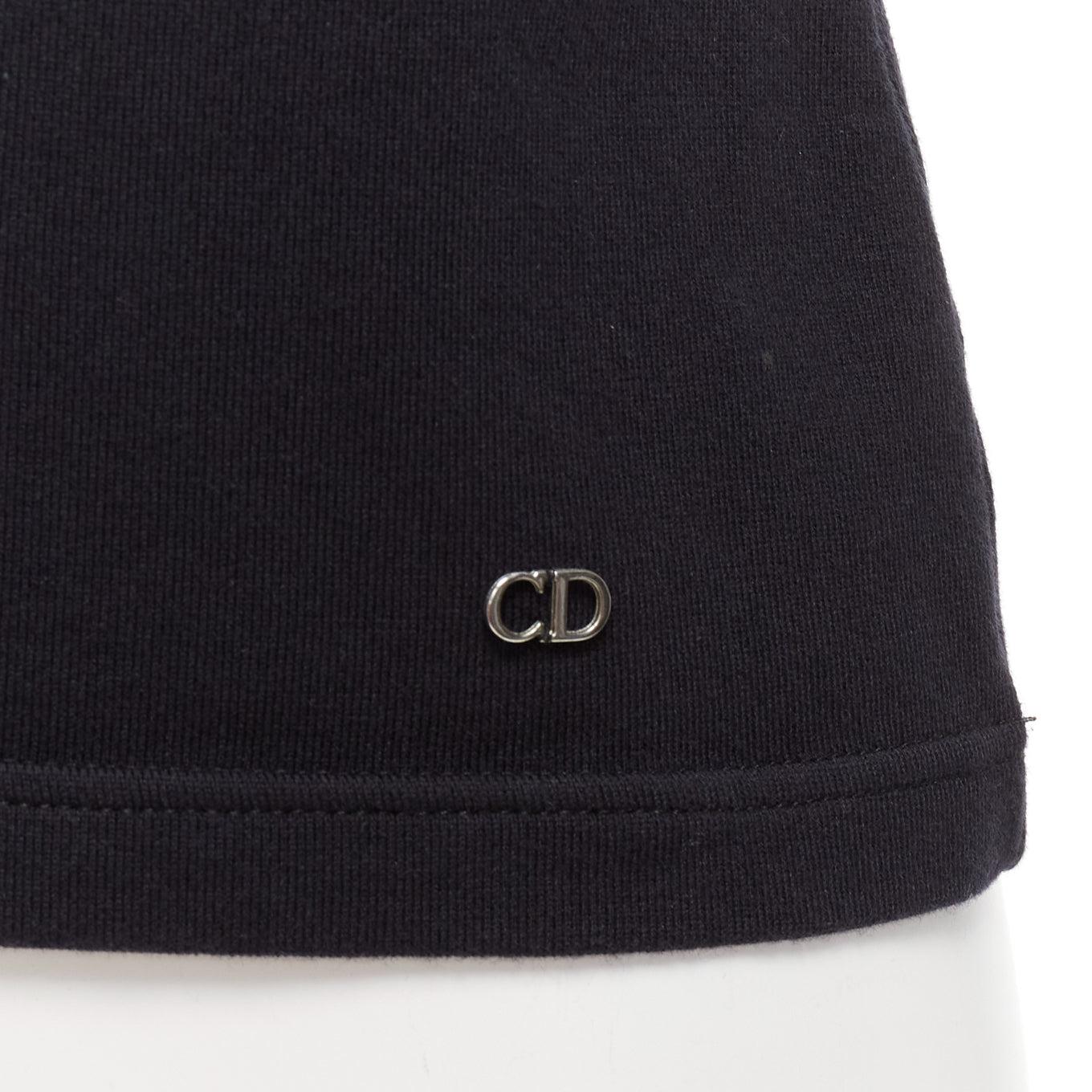 DIOR black cotton silver CD logo plate sleeveless crew neck tank top FR36 S
Reference: AAWC/A01114
Brand: Dior
Material: Cotton, Blend
Color: Black, Silver
Pattern: Solid
Closure: Pullover
Extra Details: CD logo at left hem.
Made in: