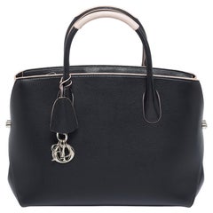 Dior Black/Cream Leather Open Bar Tote