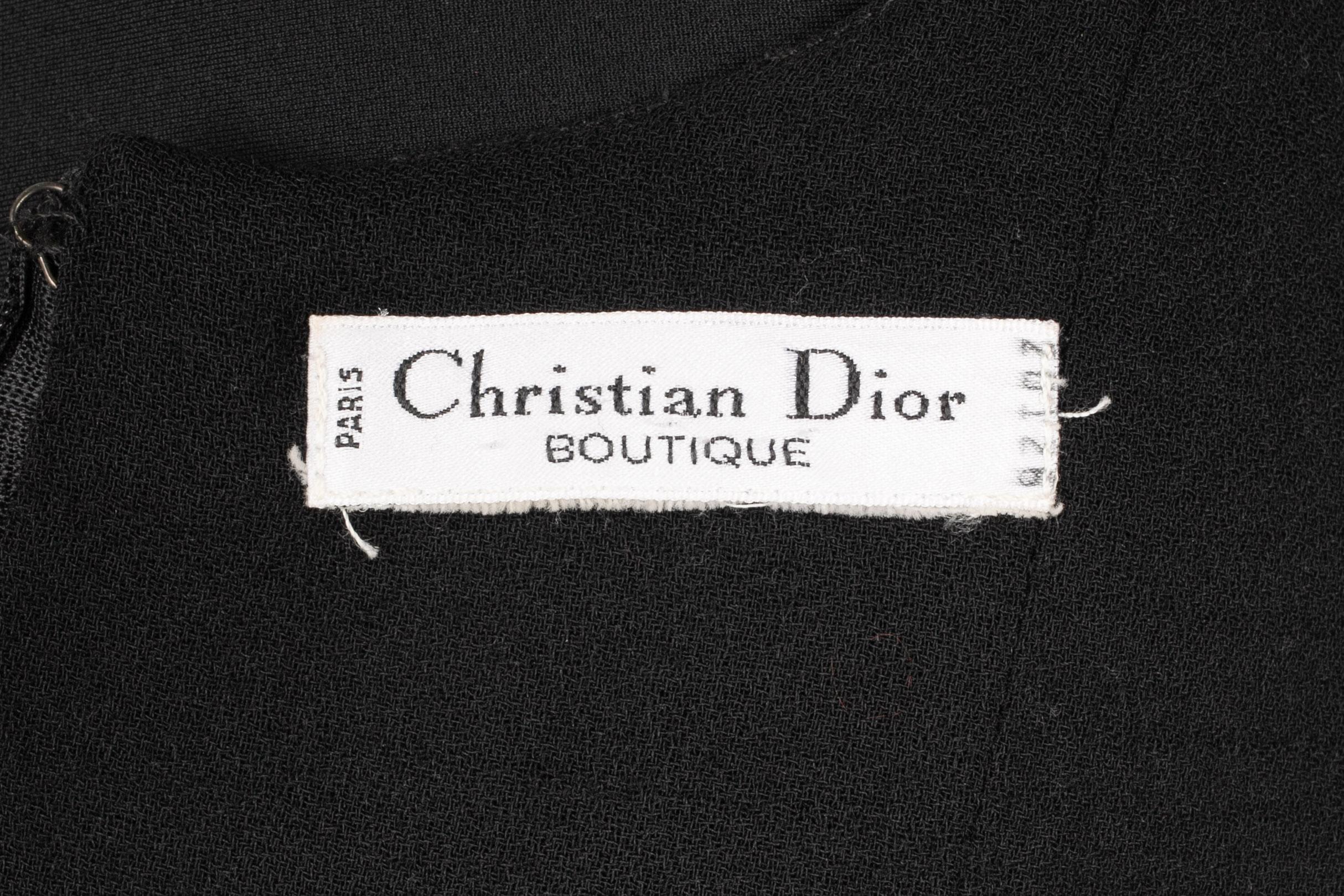 Dior Black Crepe Bodysuit For Sale 4