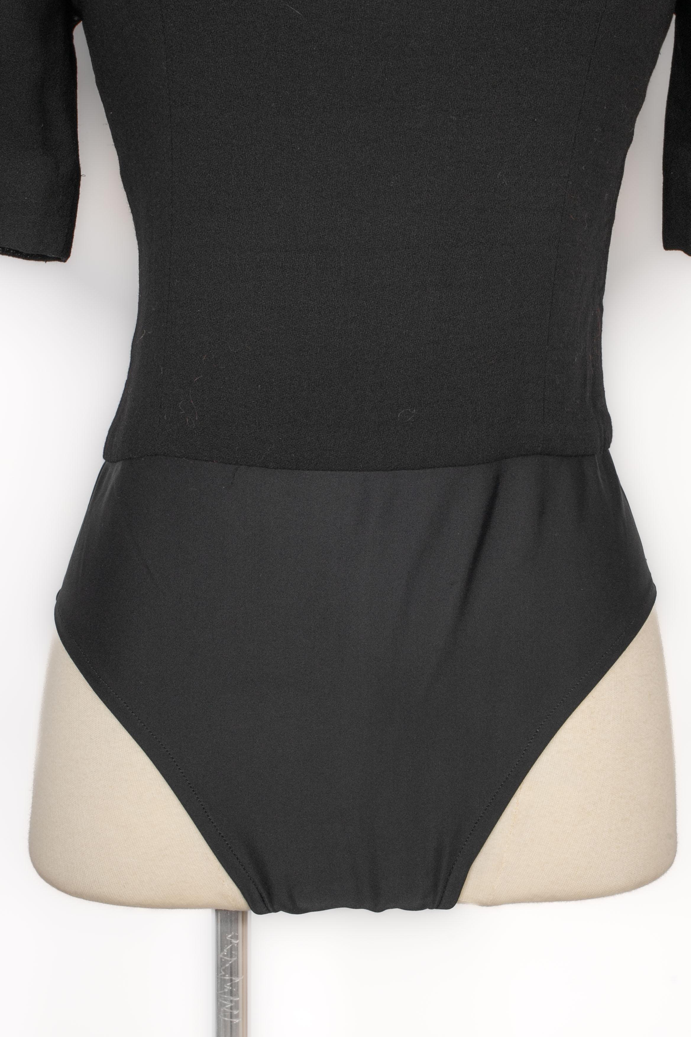 Dior Black Crepe Bodysuit For Sale 3