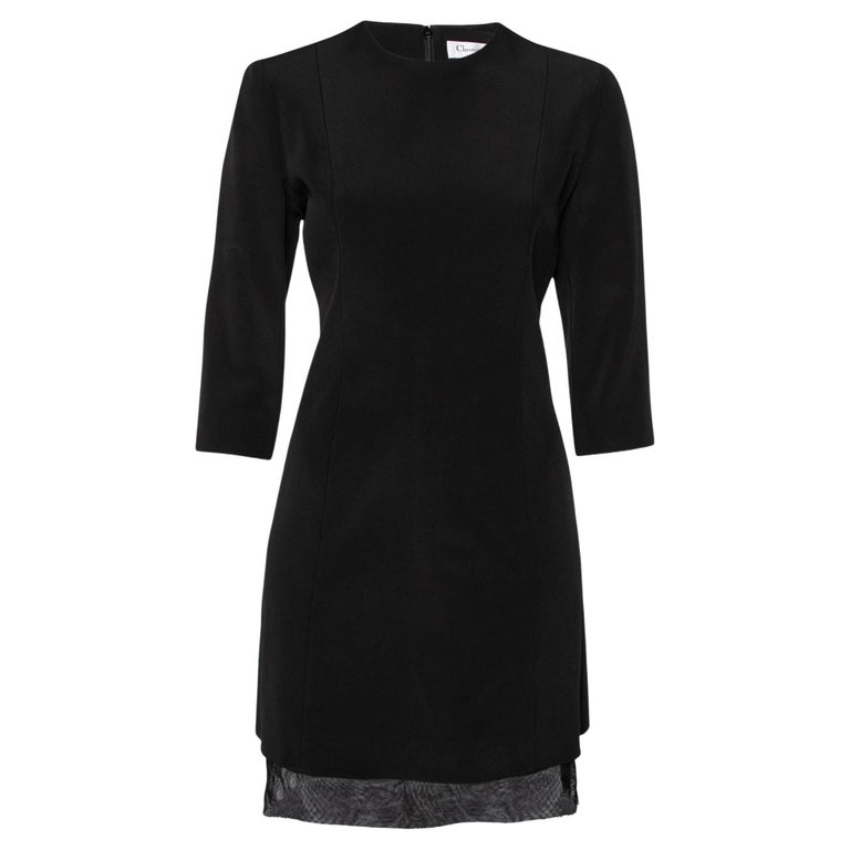 2830 Black Crepe Tulle Collar Dress