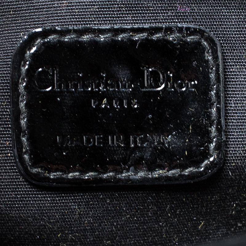 Dior Black Croc Patent Leather Oversized Wristlet Clutch 3