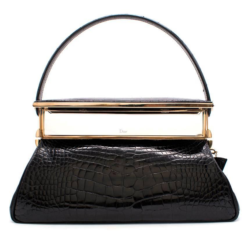 Dior Black Crocodile Babe Bag with Concealed mirror compartment For ...