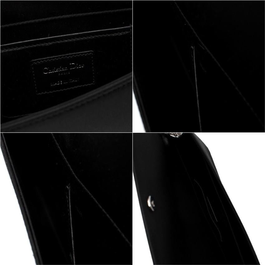 Dior Black Crystal Cannage Embellished Satin Shoulder Bag  For Sale 1