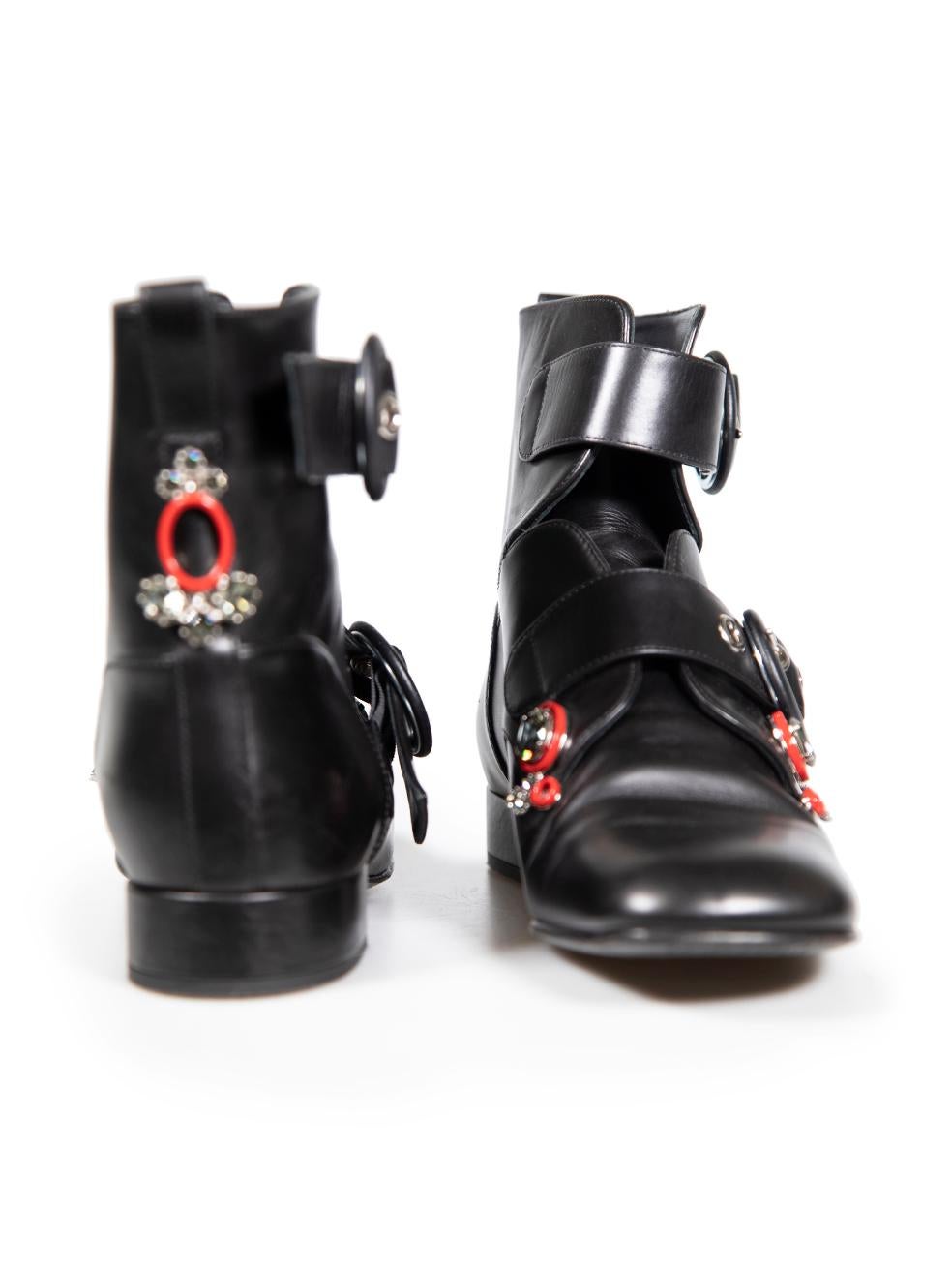 Dior Black Crystal Embellished Ankle Boots Size IT 36 In Good Condition For Sale In London, GB