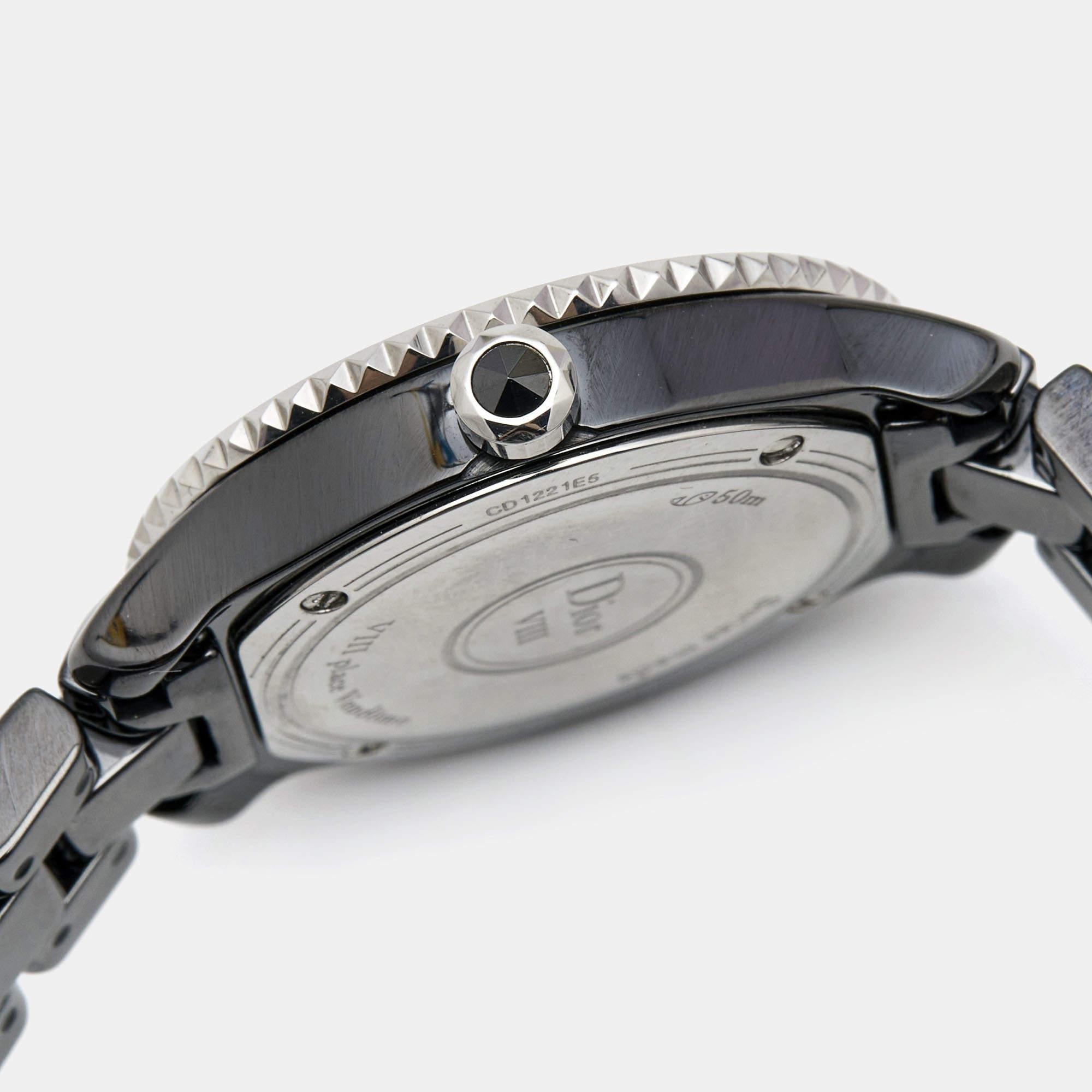 Dior Black Diamond Ceramic Stainless Steel VIII CD1221E5C001 Women's Wristwatch  1