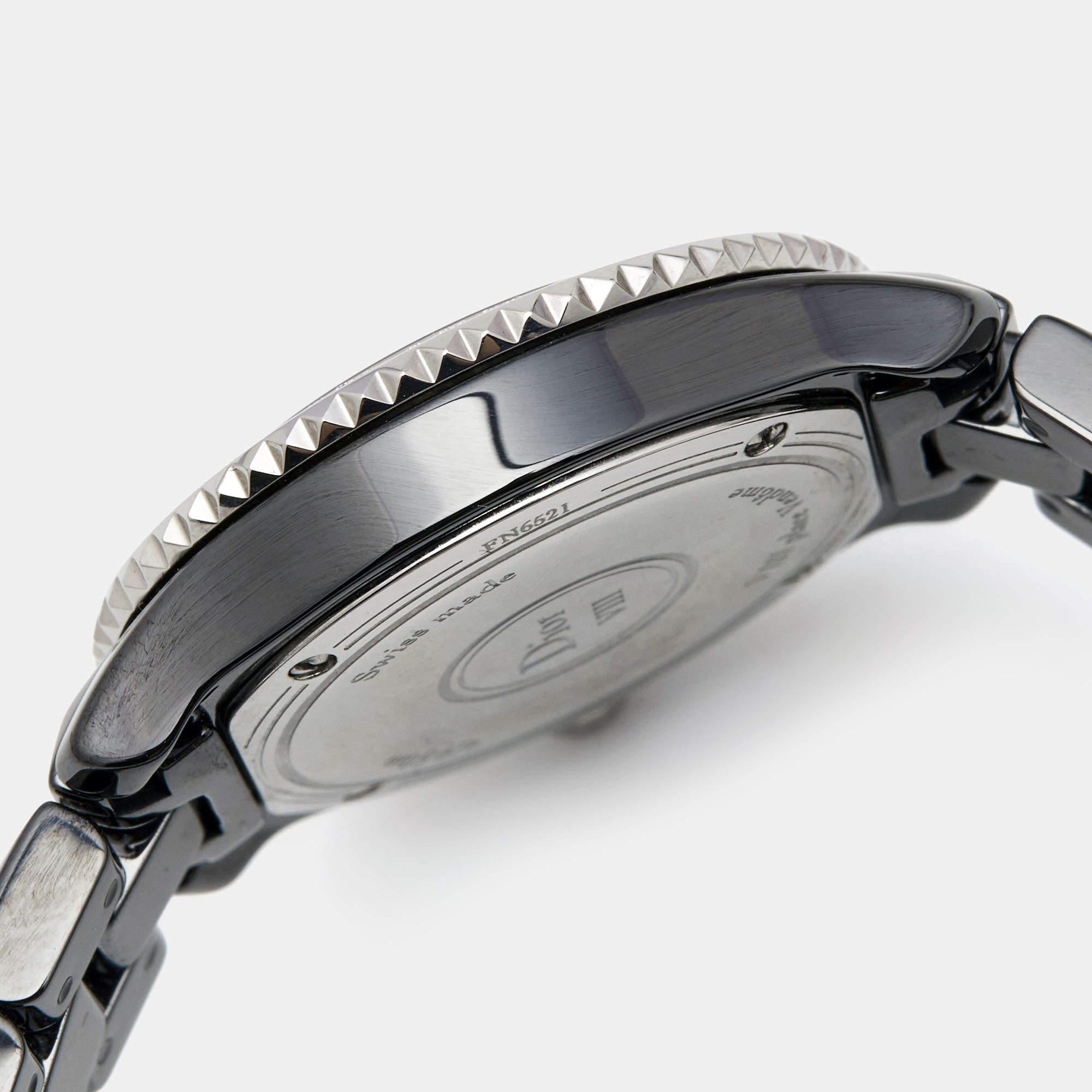Dior Black Diamond Ceramic Stainless Steel VIII CD1221E5C001 Women's Wristwatch  2