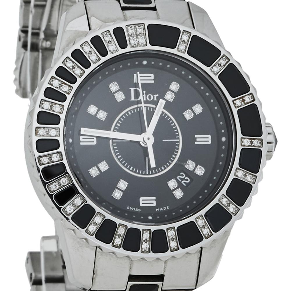 dior black diamond watch