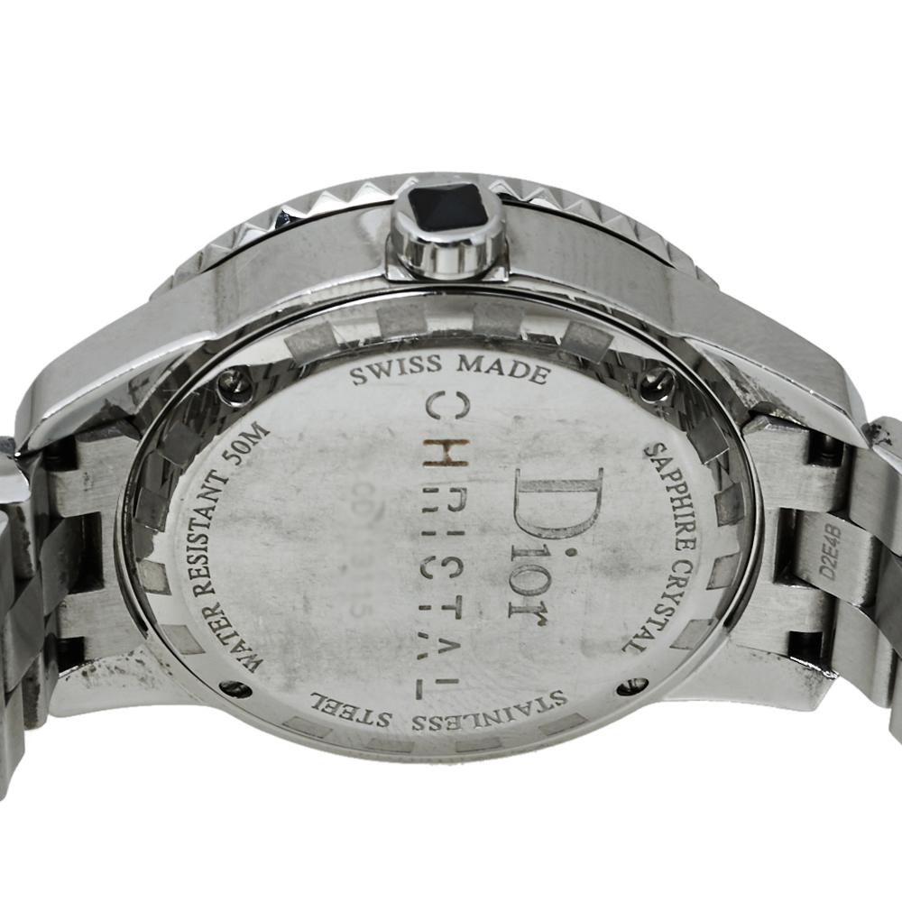 Uncut Dior Black Diamonds Stainless Steel Christal CD113115M001 Wristwatch 34 MM