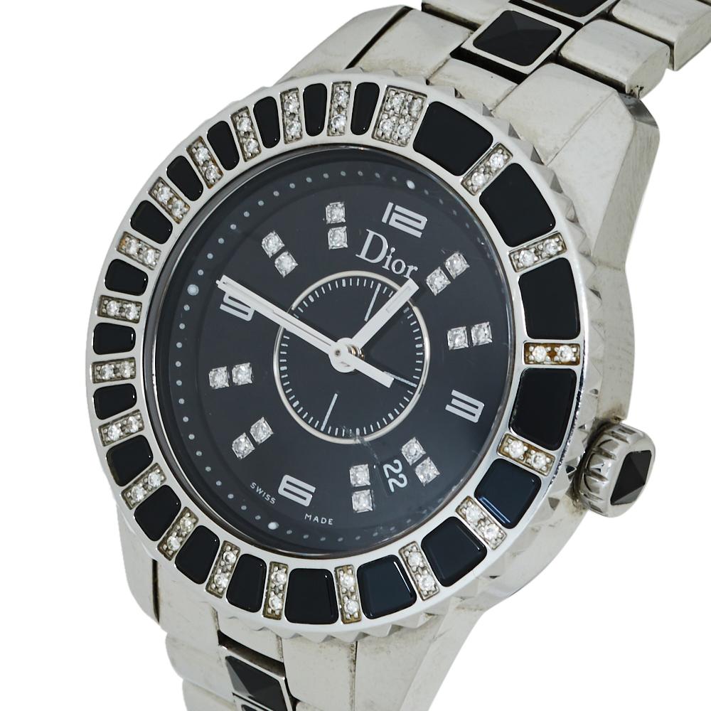 Dior Black Diamonds Stainless Steel Christal CD113115M001 Wristwatch 34 MM 1