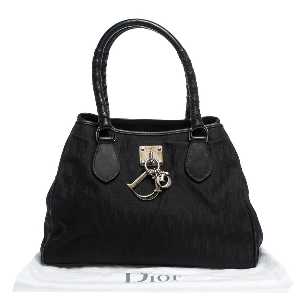 Dior Black Diorissimo Canvas and Leather Charming Satchel 8