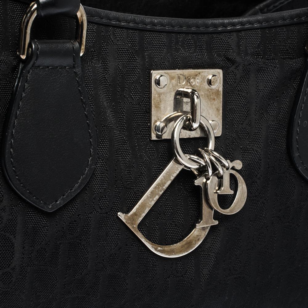 Dior Black Diorissimo Canvas and Leather Charming Satchel 2