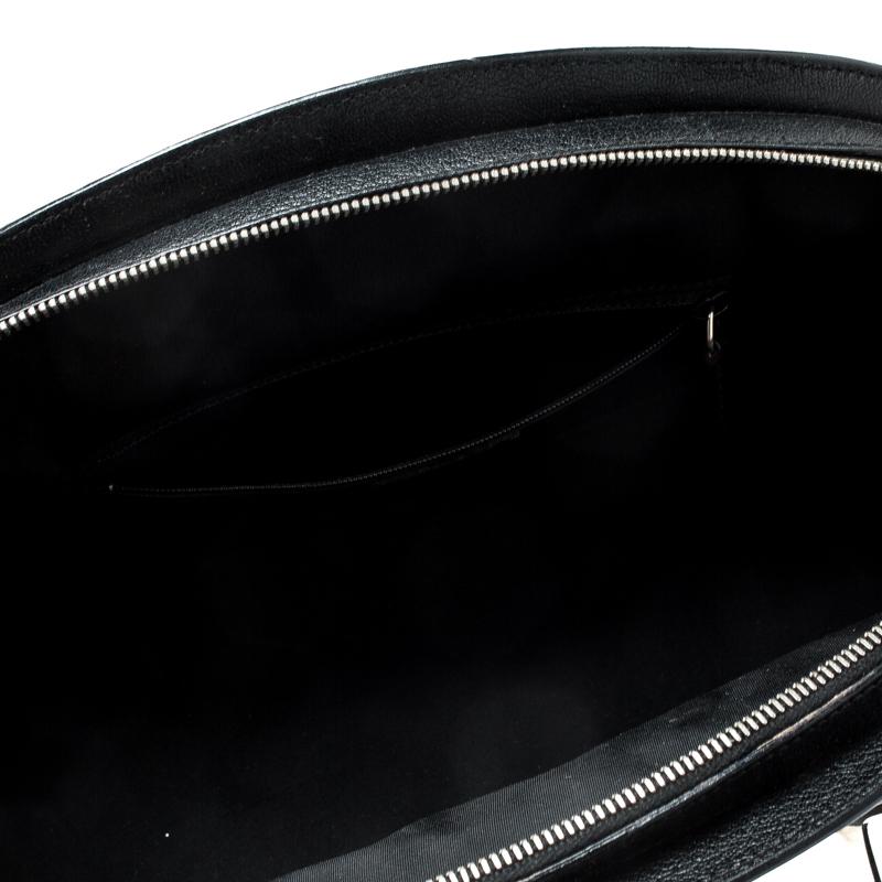 Dior Noir Diorissimo Canvas and Leather Embroidered Flowers Frame Satchel 4