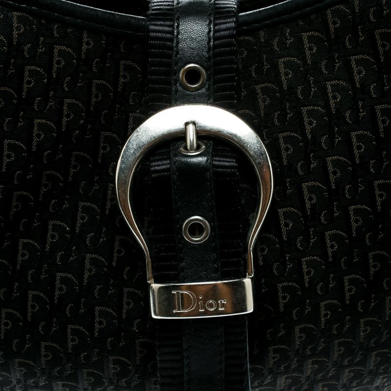 Dior Black Diorissimo Canvas and Leather Hobo 8