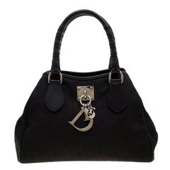 Dior Black Diorissimo Canvas Charming Satchel