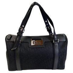 Dior Black Diorissimo Canvas Street Chic Boston 30 Handbag