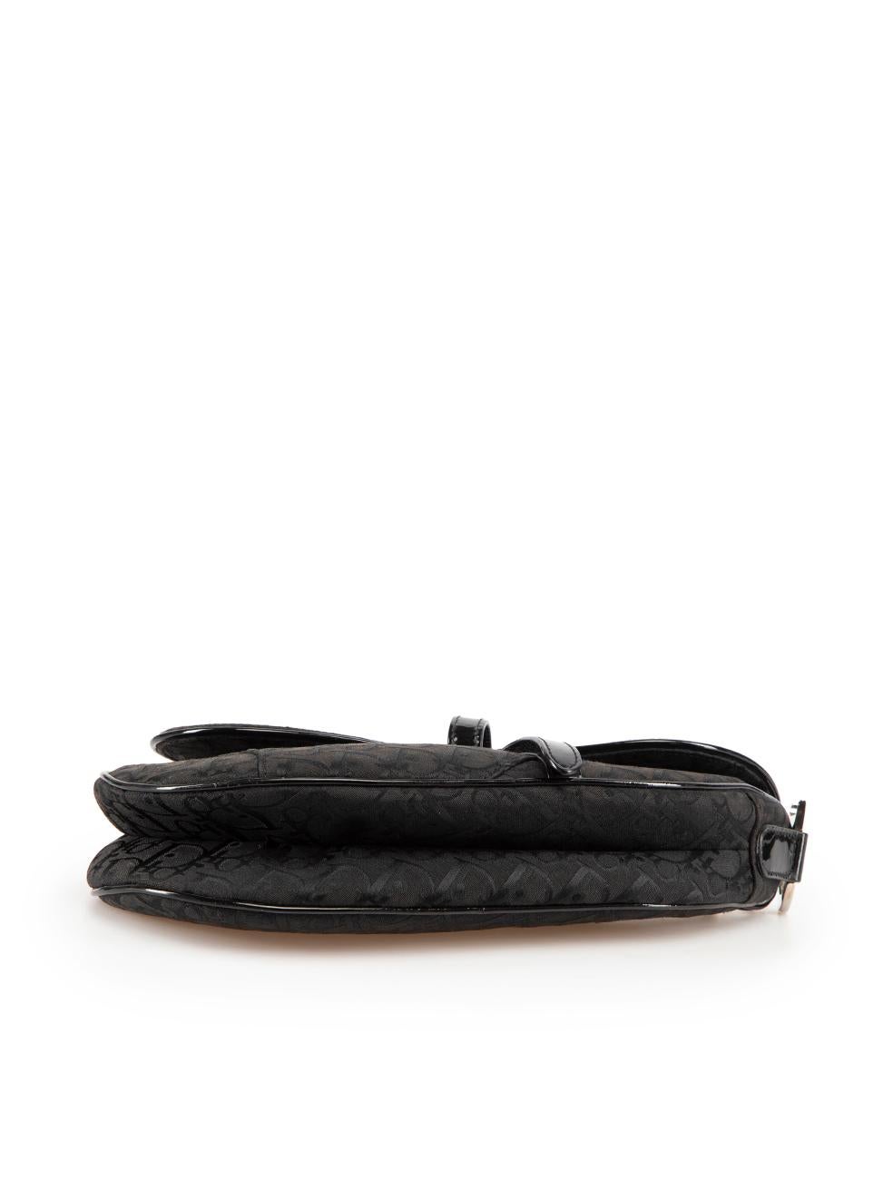 Women's Dior Black Diorissimo Jacquard Saddle Bag