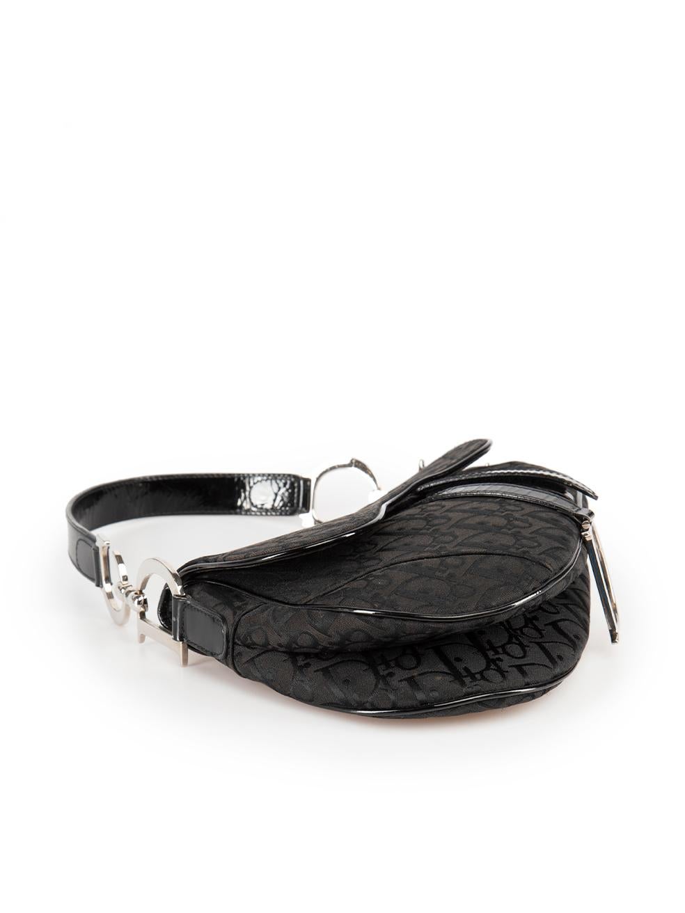 Dior Black Diorissimo Jacquard Saddle Bag 1