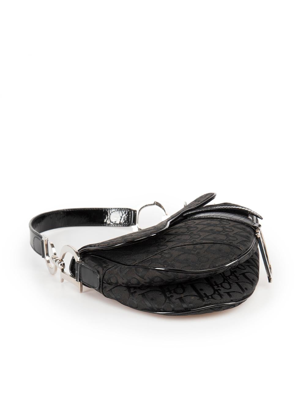 Dior Black Diorissimo Jacquard Saddle Bag For Sale 1