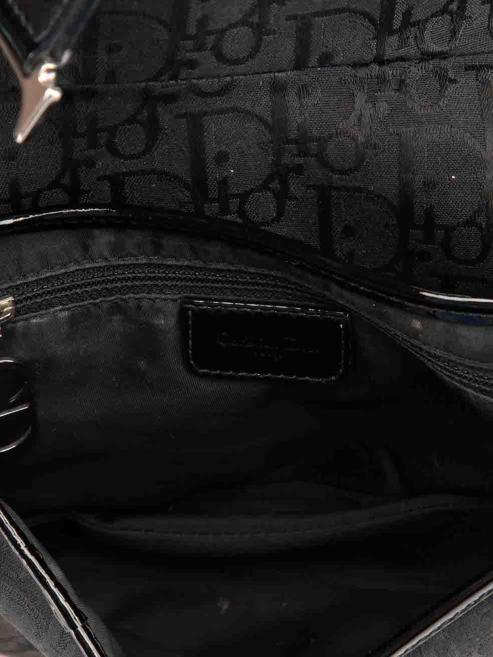 Dior Black Diorissimo Jacquard Saddle Bag For Sale 2