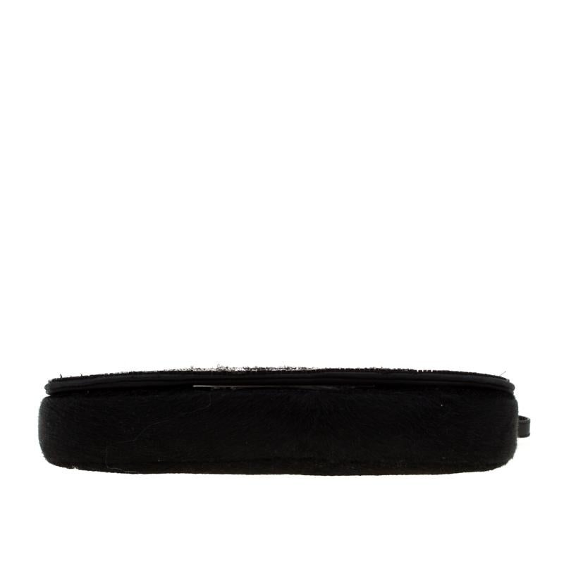 Dior Black Embellished Calfhair Maris Pearl Shoulder Bag 3