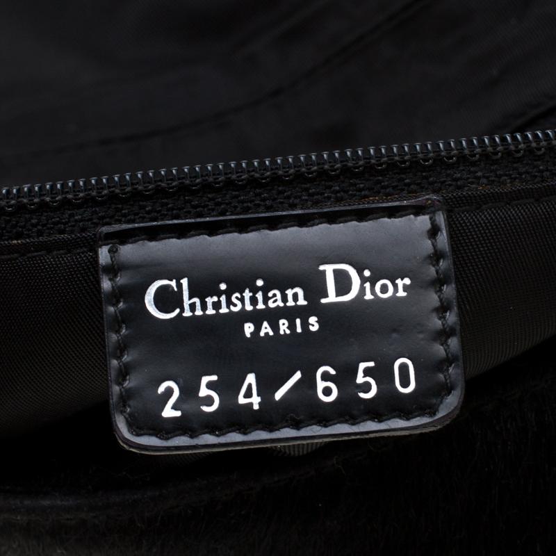 Women's Dior Black Embellished Calfhair Maris Pearl Shoulder Bag