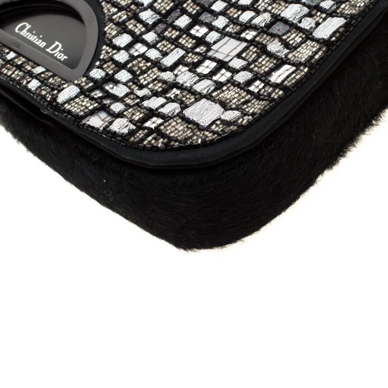 Dior Black Embellished Calfhair Maris Pearl Shoulder Bag 1