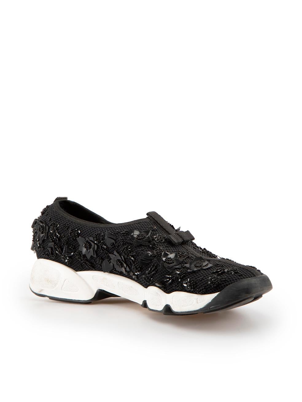 CONDITION is Very good. Minimal wear to trainers is evident. Minimal wear to overall rubber sole where stains and scratches is evident on both shoes on this used Dior designer resale item.
  
Details
Dior Fusion
Black
Cloth textile
Trainers
Floral