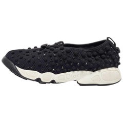 Dior Black Embellished Mesh Fusion Sneakers Size 38.5