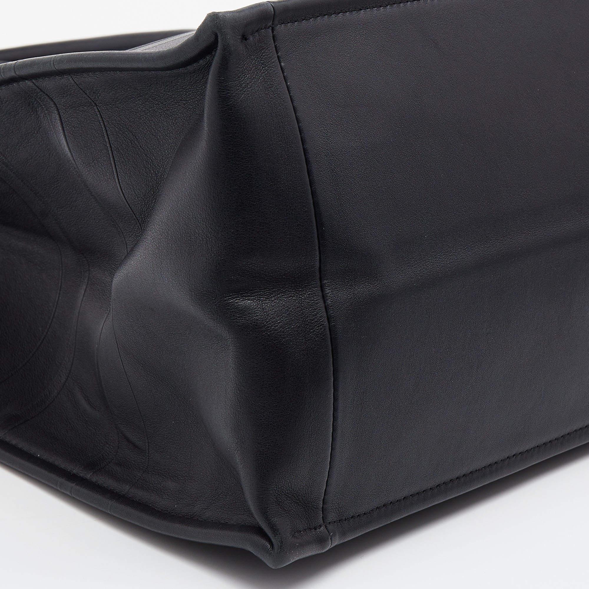 Dior Black Embossed Leather Medium Book Tote 4