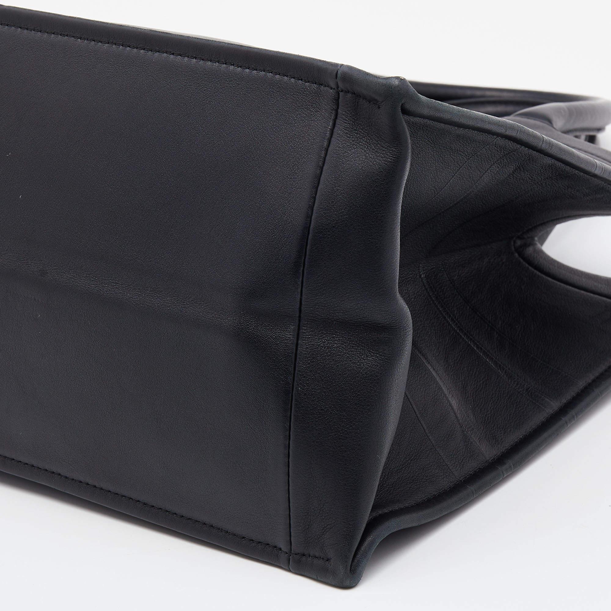 Dior Black Embossed Leather Medium Book Tote 5