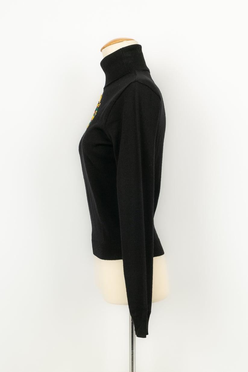 Dior Black Embroidered Sweater In Excellent Condition For Sale In SAINT-OUEN-SUR-SEINE, FR