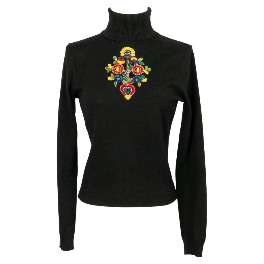 Maglione ricamato nero Dior in vendita