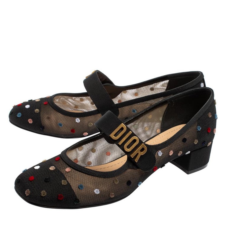 Dior Black Fabric And Mesh BabyD Mary Jane Pumps Size 40 at 1stDibs