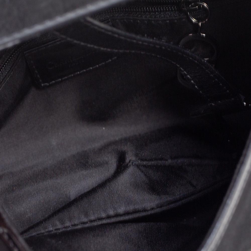 Dior Black Fabric and Patent Leather Trim Double Saddle Bag In Good Condition In Dubai, Al Qouz 2