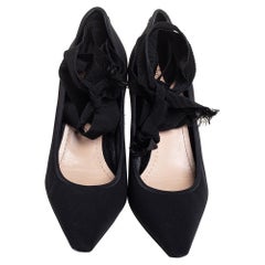 Dior Black Fabric Etoile Pumps Size 39.5