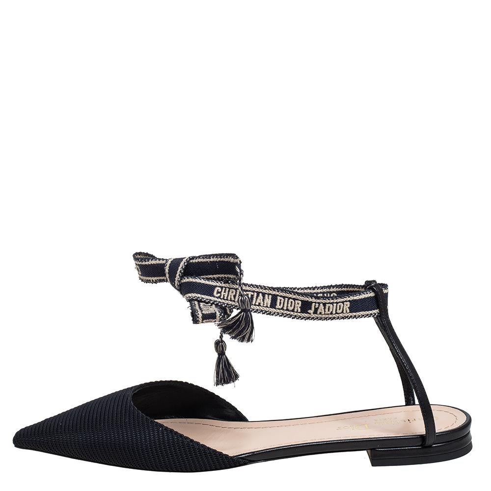 dior black flat sandals