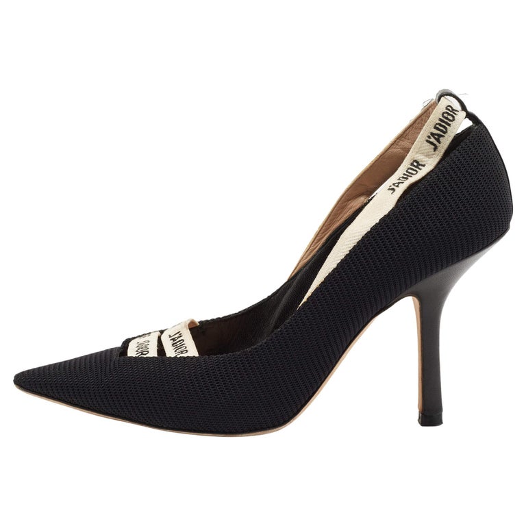 Dior Black Fabric J'adior Pointed Toe Pumps Size 39 For Sale at 1stDibs