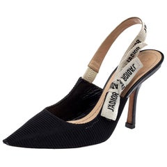 Dior Schwarz Stoff J'Adior Slingback Pumps Größe 38