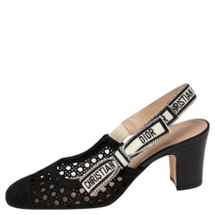 Dior Black Fabric Moi Slingback Sandals Size 36.5