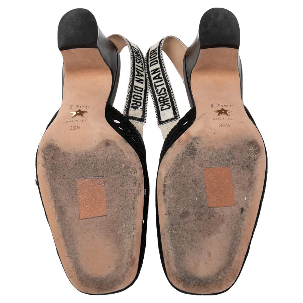 Dior Black Fabric Moi Slingback Sandals Size 36.5 1
