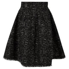 Dior Black Flecked Weave Knee Length Skirt Size M