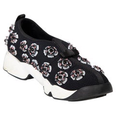 Dior Black Floral Embellished Fusion Trainers Size IT 36
