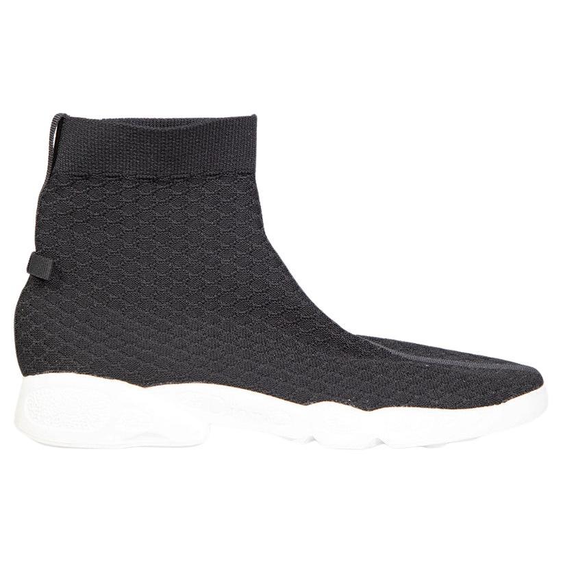 Dior Schwarze Fusion Technical Knit-Turnschuhe Größe IT 39