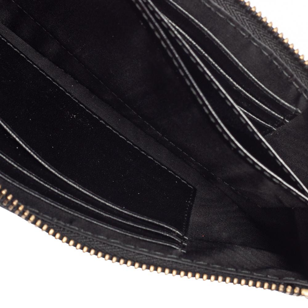 Women's Dior Black Glazed Leather J'adior Wristlet Pouch