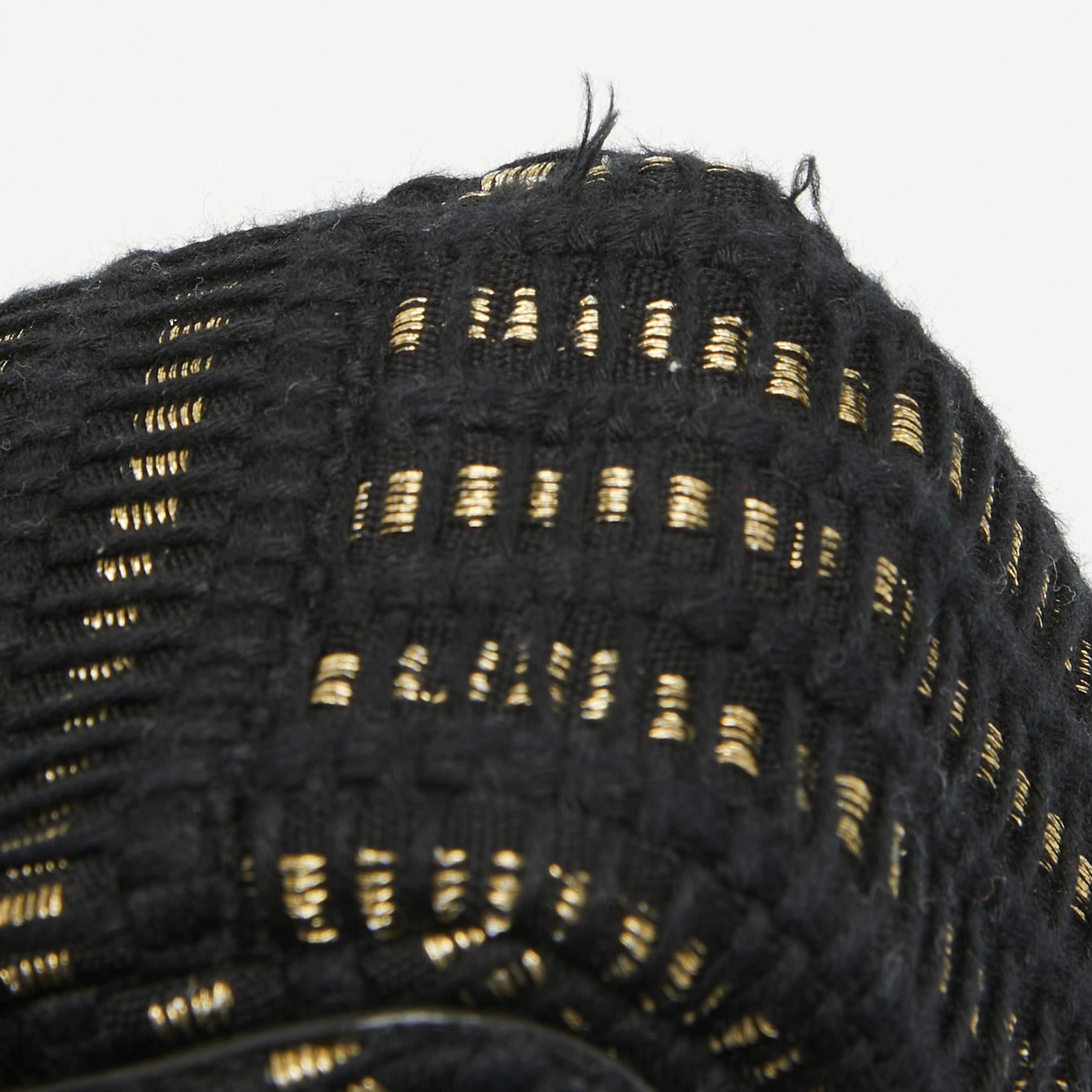 Dior Black/Gold Embroidered Fabric Small Caro Shoulder Bag 3