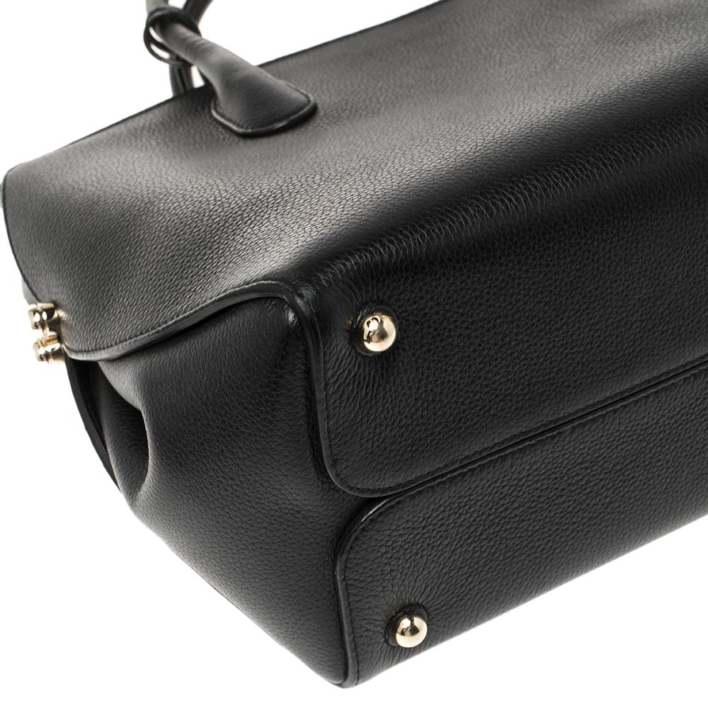 Dior Black Grained Leather Large Open Bar Tote 6